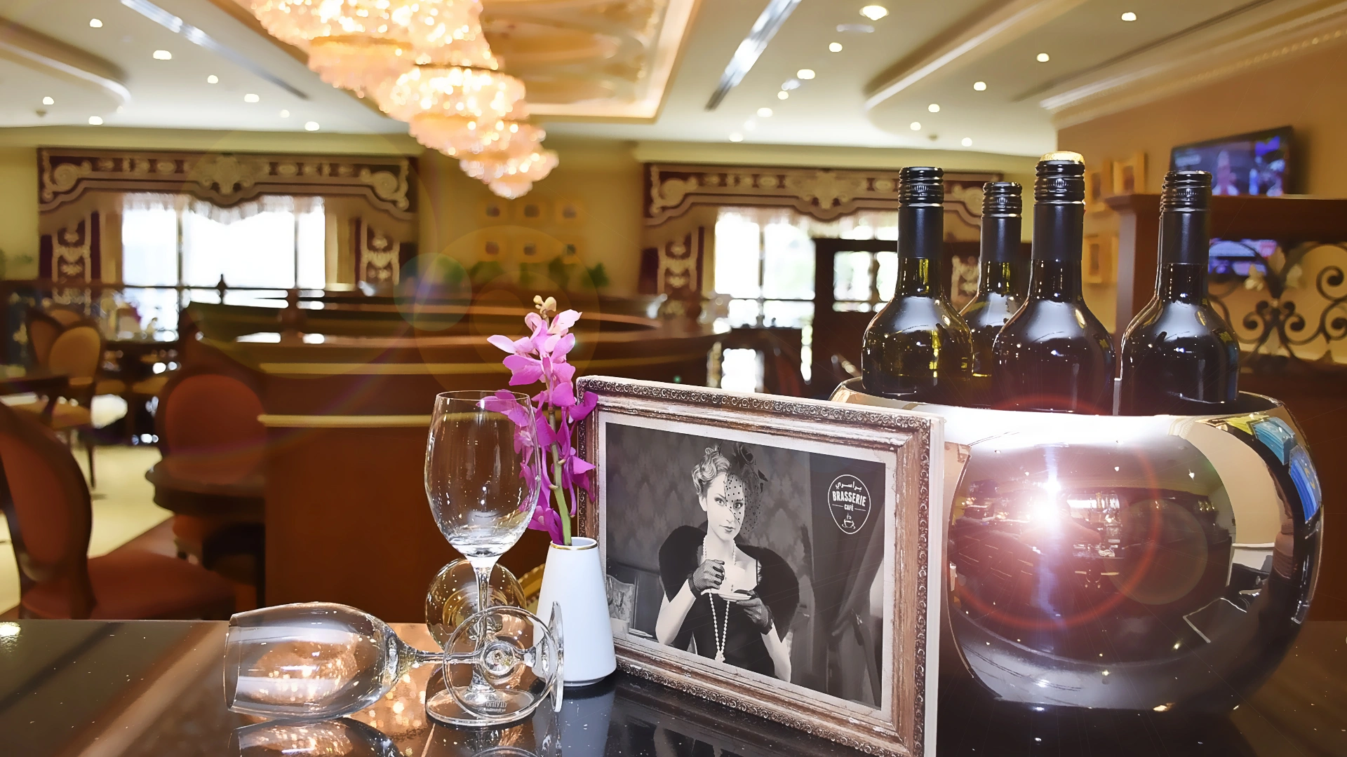 Classic cafe detail at Royal Rose Hotel Abu Dhabi