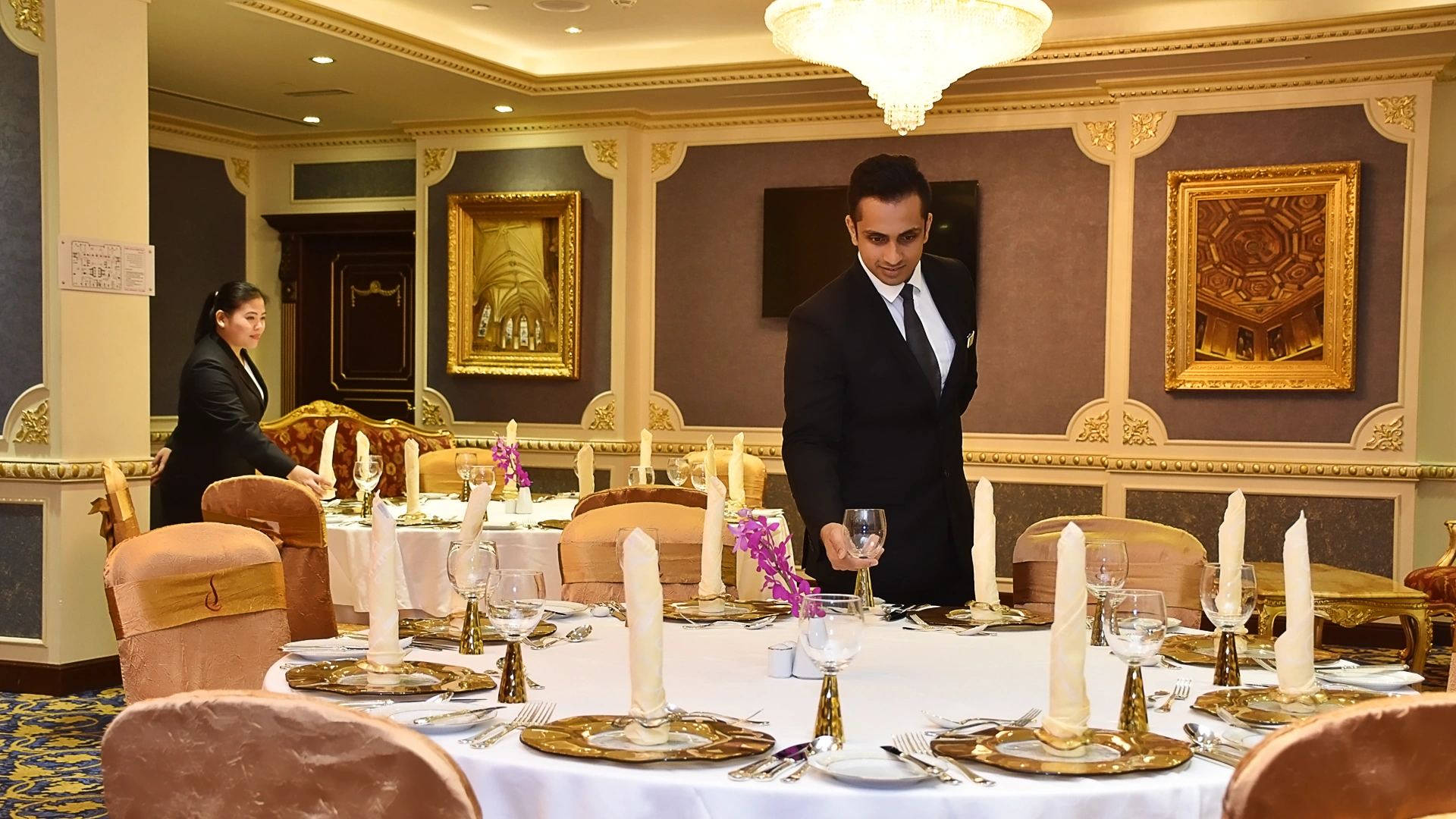 Banquet hall celebration setting at Royal Rose Hotel Abu Dhabi
