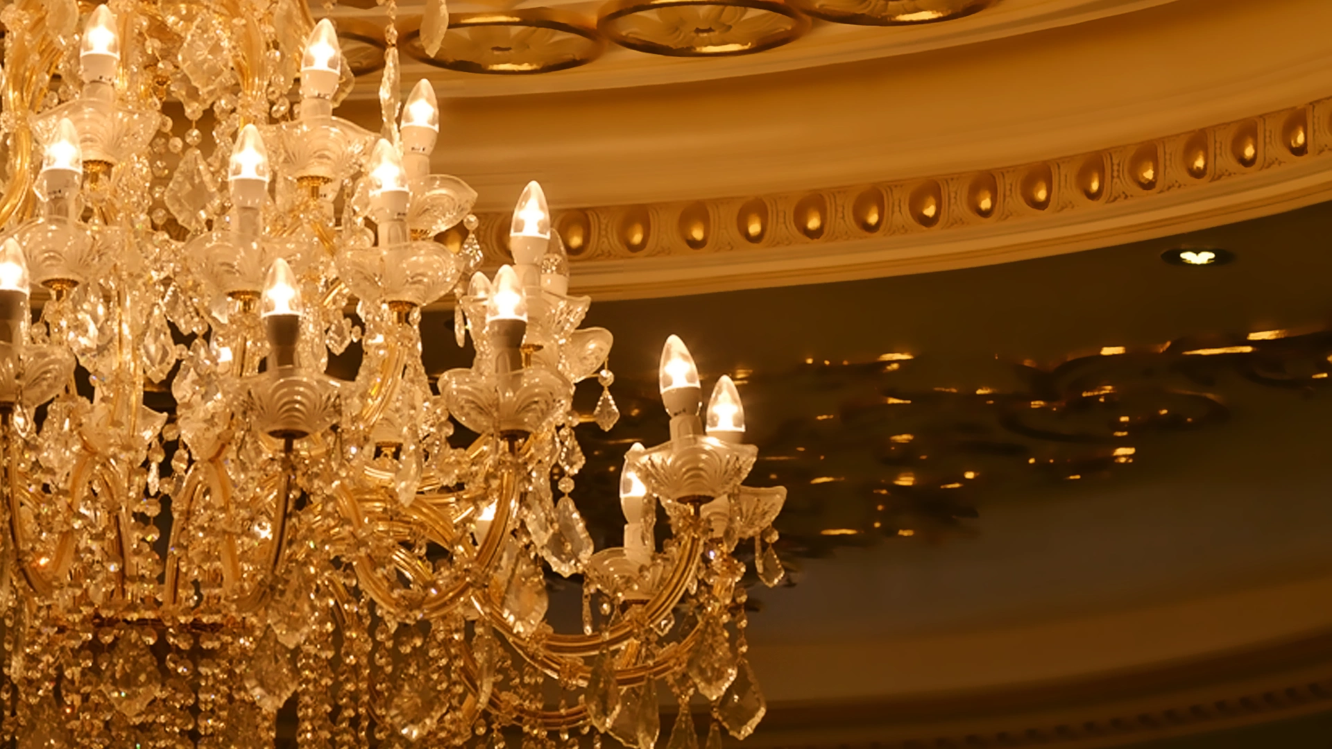 Chandelier detail photographed from below